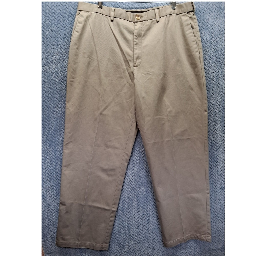 Haggar Mens Khaki Chino Pants Tan 100% Cotton Straight Leg 38x30 WPL 386